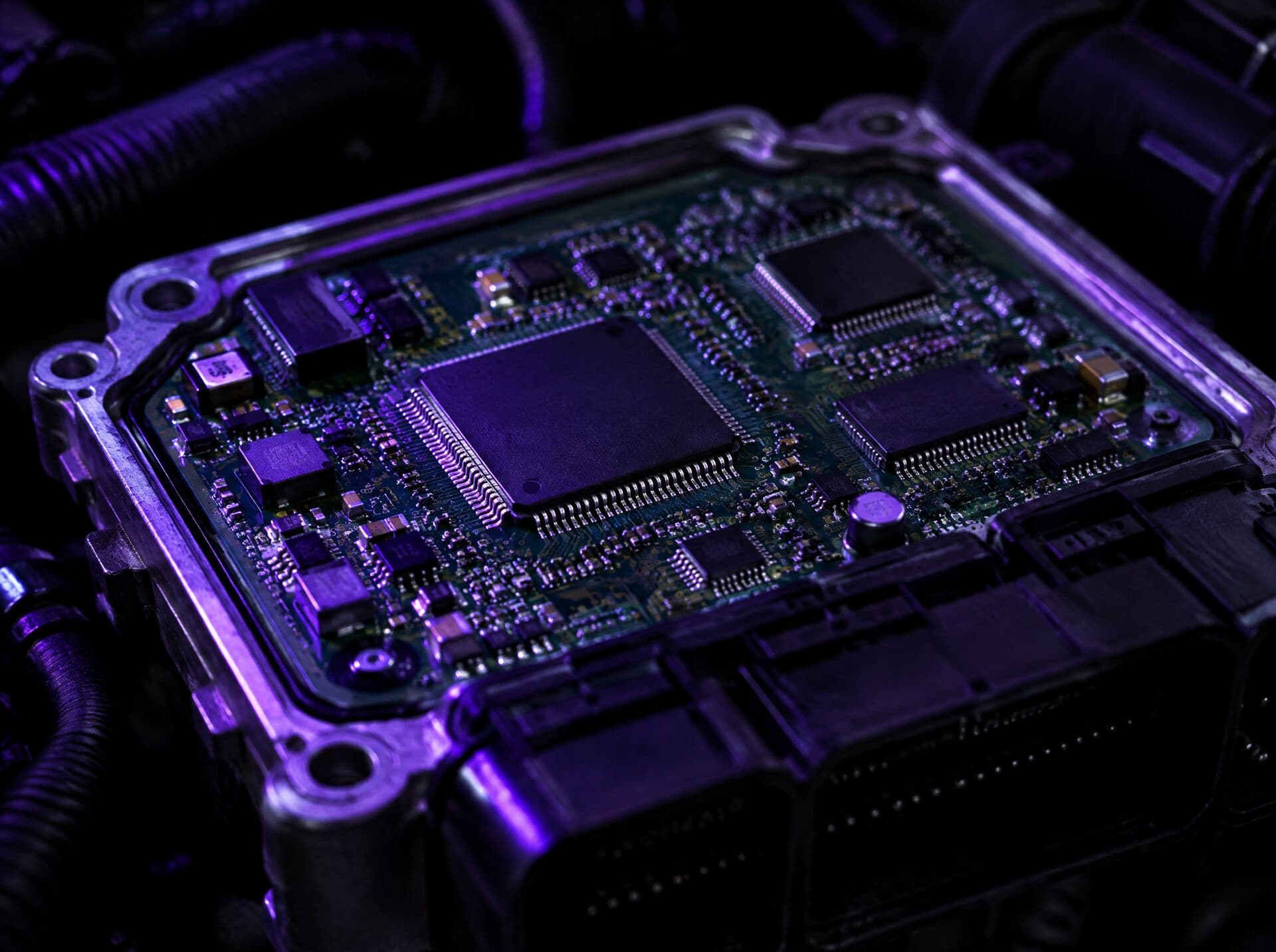 An automotive control unit circuit board