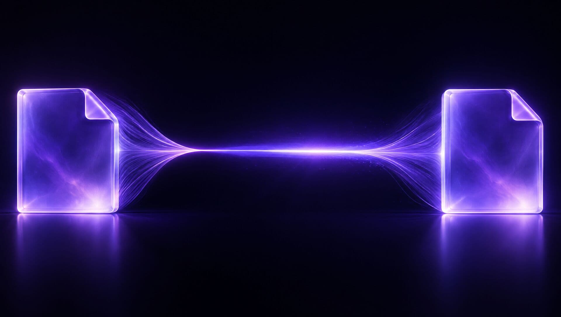 A file collapsing to a strand and rebuilt on the far side