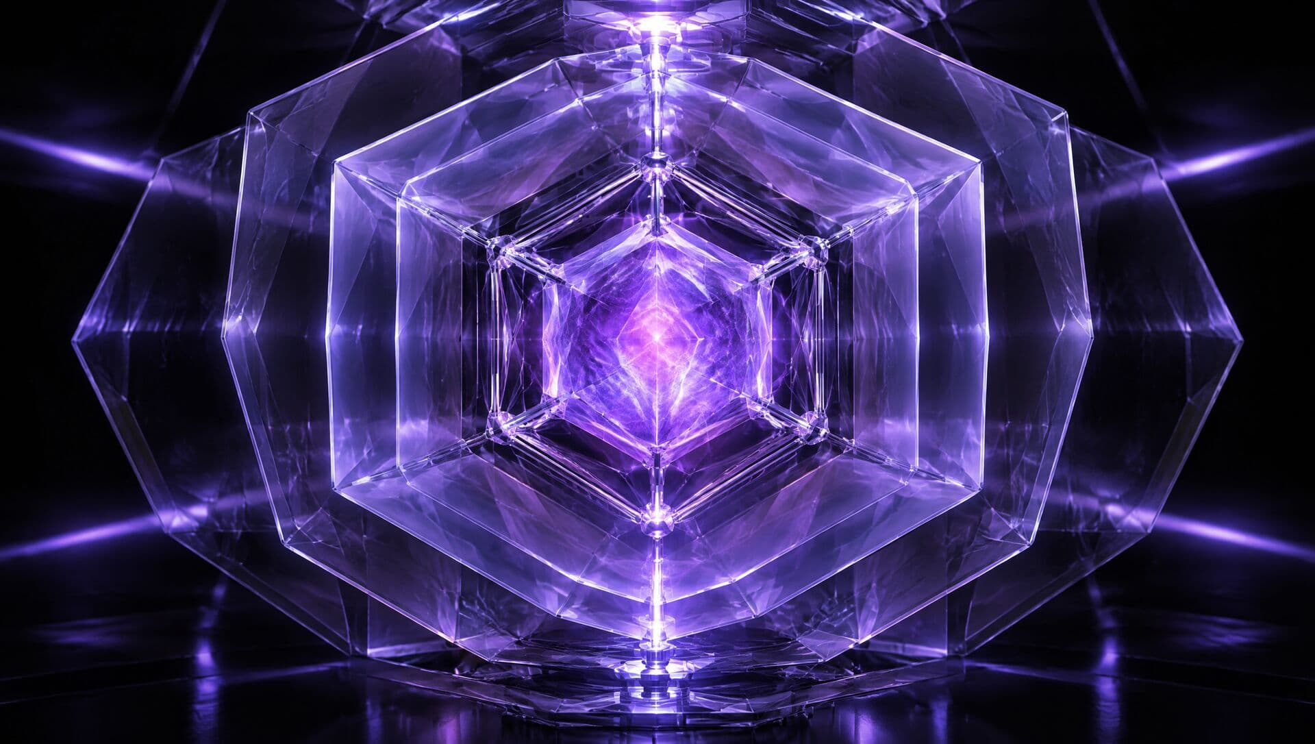 A glowing cell inside layers of shields